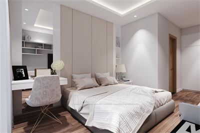 Giường ngủ bọc da cao cấp chung cư Vinhome Sky Lake 